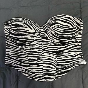 Subdued Strapless Zebra Corset
